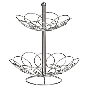 Ellipse 2 Tier Chrome Fruit Basket 1