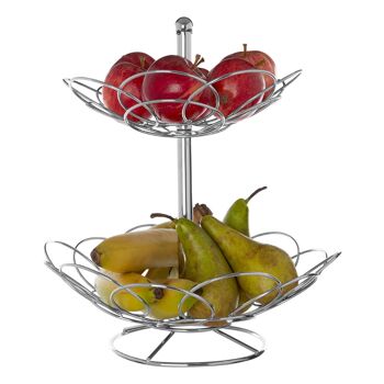 Ellipse 2 Tier Chrome Fruit Basket 7