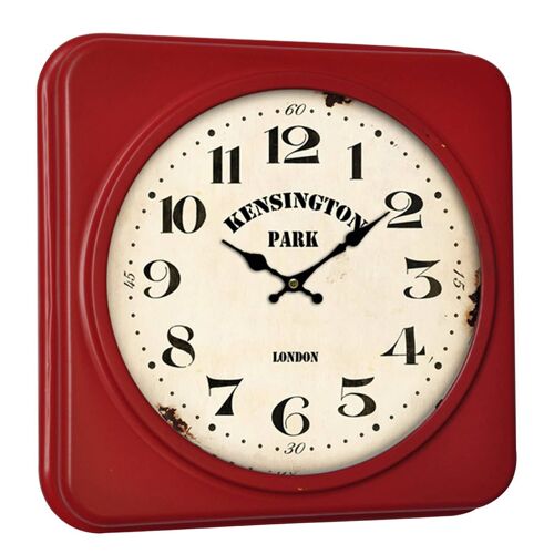 Fifty Five South Red Square Wall Clock