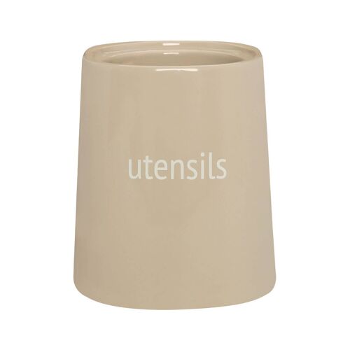 Fletcher Beige Ceramic Utensil Jar