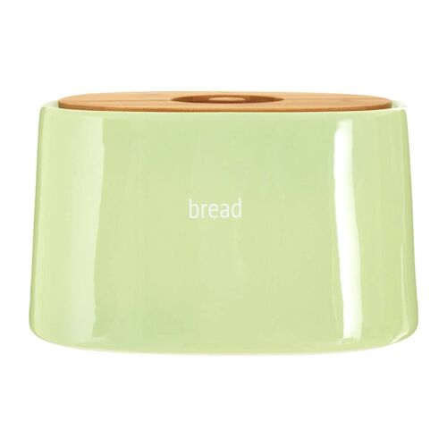 Fletcher Green Ceramic Bread Crock