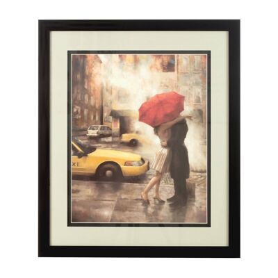 Framed Couple Under Umbrella Wall Art