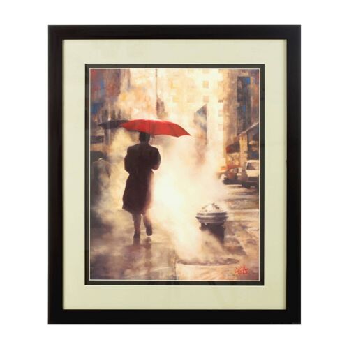 Framed Man Under Umbrella Wall Art