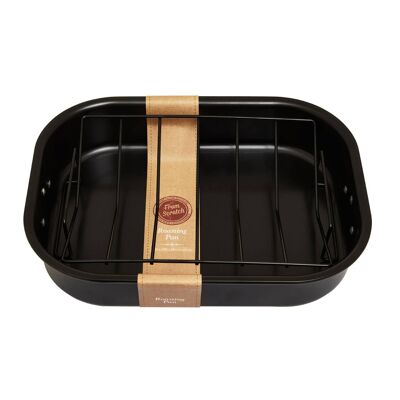 From Scratch Large Black Roasting Pan with Rack