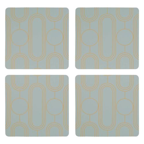 Frosted Deco Set of 4 Green Coasters