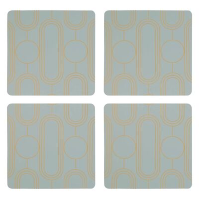 Frosted Deco Set of 4 Green Coasters