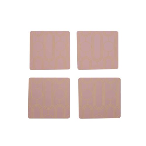 Frosted Deco Set of 4 Pink Coasters
