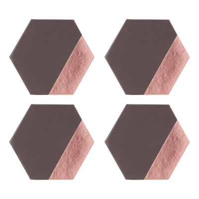 Geome Dipped Grey and Rose Gold Coasters