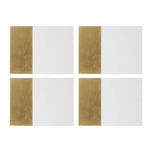 Geome Dipped White and Gold Placemats