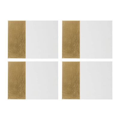 Geome Dipped White and Gold Placemats