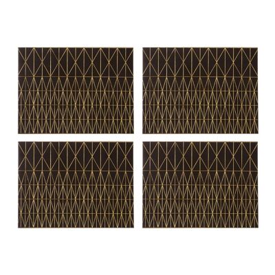 Geome Prism Black and Gold Placemats