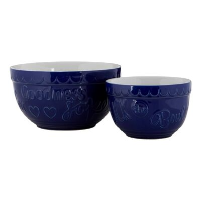 Gigi Blue/White Round Mixing Bowls - Set of 2