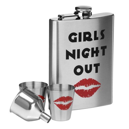 Girls Night Out Design Hip Flask Set