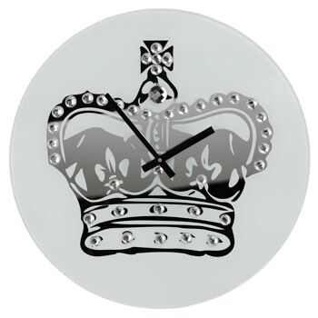 Horloge murale couronne de verre avec diamants 4