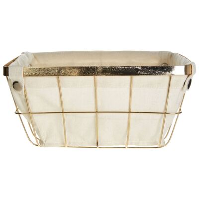 Gold Finish Wire Square Storage Basket