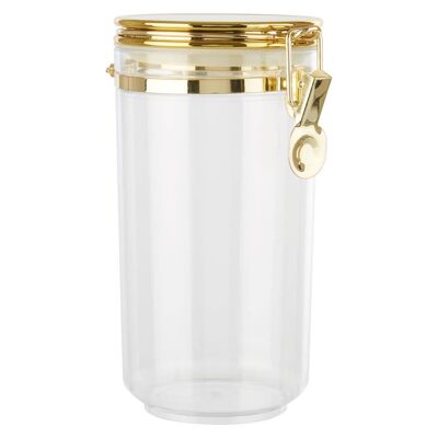 Gozo Large Canister with Gold Finish Lid