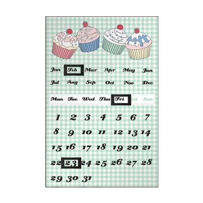 Green Cupcake Magnetic Calendar