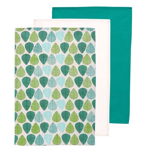 Green Leaf Tea Towels - Set of 3