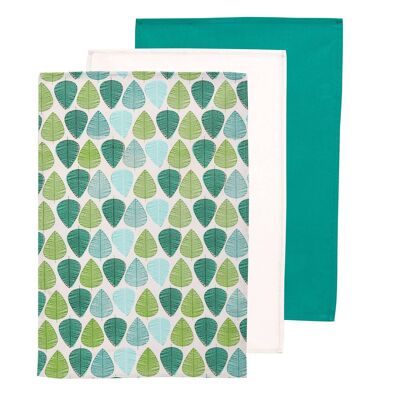 Green Leaf Tea Towels - Set of 3