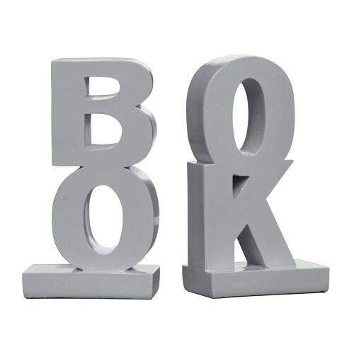 Grey High Gloss Bookends - Set of 2