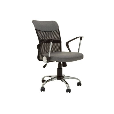Grey Home Office Chair with Chrome Arms