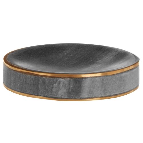 Grey Marble Brass Soap Dish