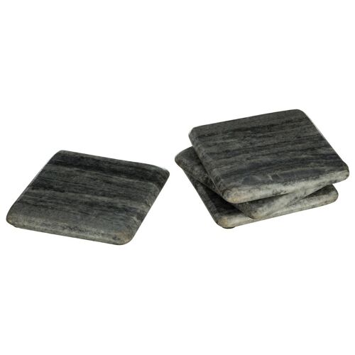 Grey Marble Square Coasters - Set of 4
