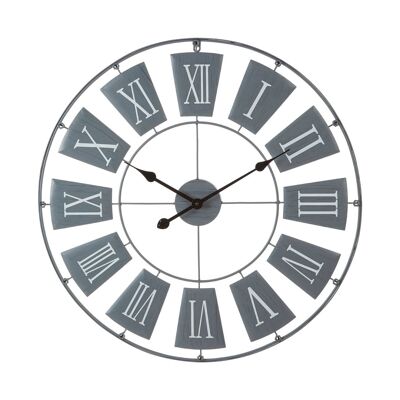 Grey Metal Large Wall Clock