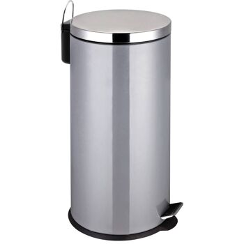 Poubelle à pédale en acier inoxydable gris - 30 litres 1