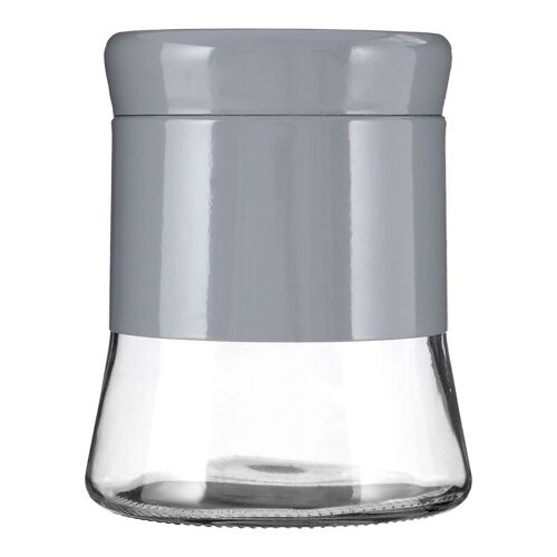 Grey Steel Wrap Glass Storage Jar - 800ml