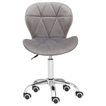 Chaise de bureau à domicile matelassée en velours gris 3