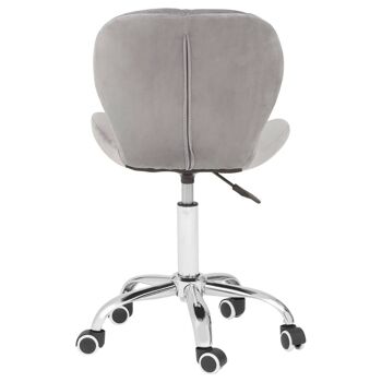 Chaise de bureau à domicile matelassée en velours gris 5