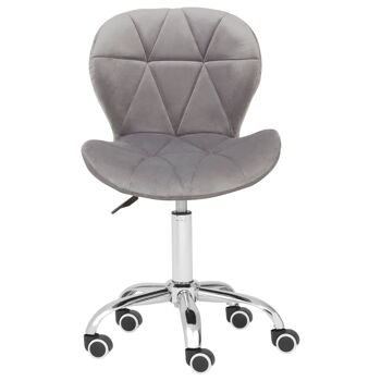 Chaise de bureau à domicile matelassée en velours gris 8