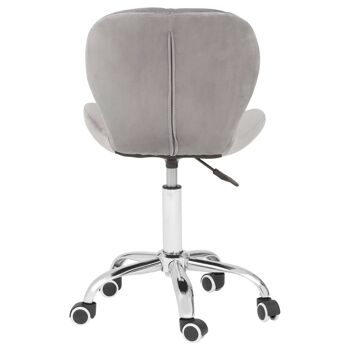 Chaise de bureau à domicile matelassée en velours gris 10