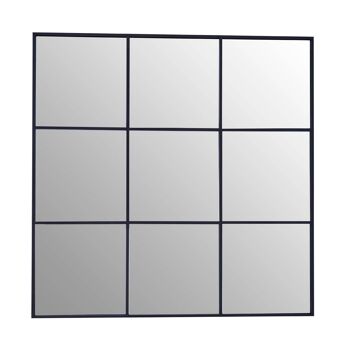 Miroir mural Grid avec cadre finition noire 1