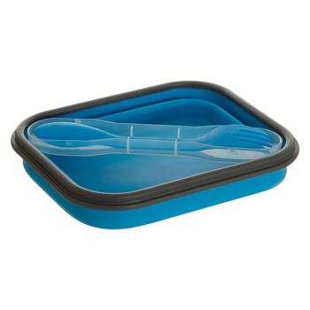 Boîte à lunch pliable bleue Grub Tub 4