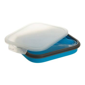 Boîte à lunch pliable bleue Grub Tub 8