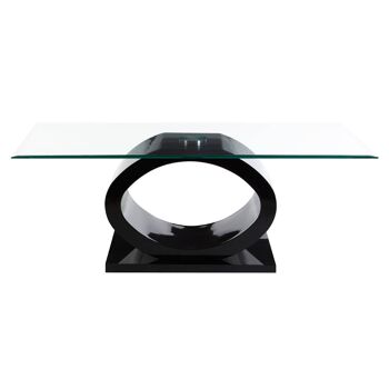 Table basse en forme de Halo O avec base noire 1