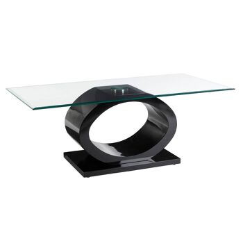 Table basse en forme de Halo O avec base noire 3