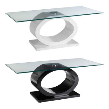 Table basse en forme de Halo O avec base noire 4