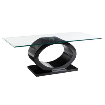 Table basse en forme de Halo O avec base noire 8