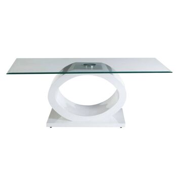 Table basse en forme de Halo O avec base blanche 6