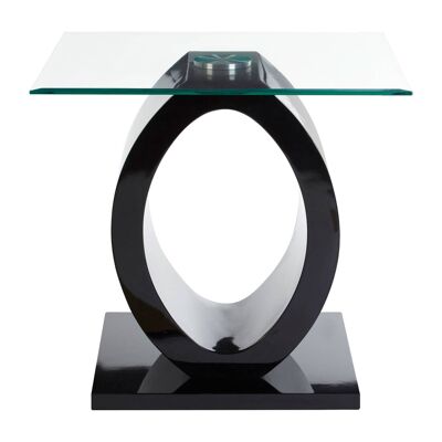 Halo O Shaped Side Table with Black Base