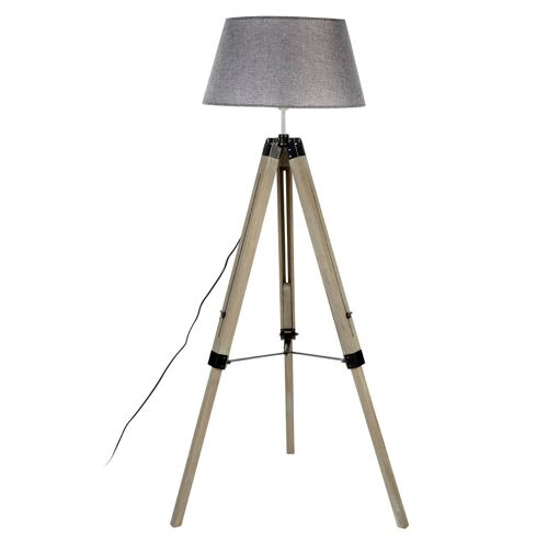 Harper Grey Wood Large Tripod Floor Lamp