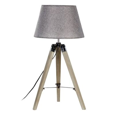 Harper Grey Wood Small Tripod Floor Lamp