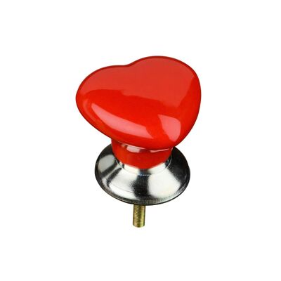 Heart Shape Red Ceramic Drawer Knobs