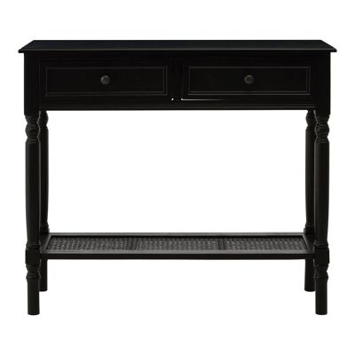 Heritage 2 Drawer Black Finish Console Table
