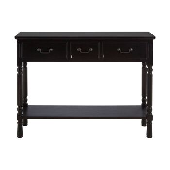 Table console vintage noire à 3 tiroirs Heritage 1