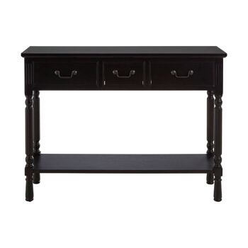 Table console vintage noire à 3 tiroirs Heritage 2