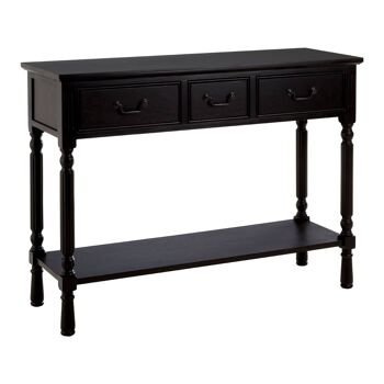 Table console vintage noire à 3 tiroirs Heritage 3